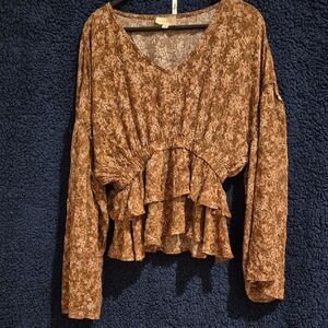 Promesa Floral Boho Top Bell Sleeves